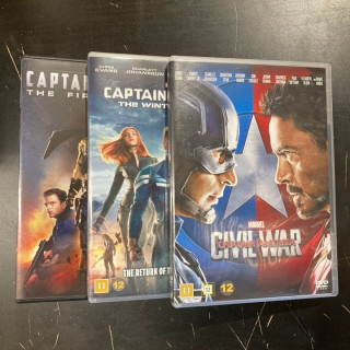 Captain America 1-3 3DVD (M-/M-) -toiminta/sci-fi-